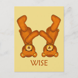 Bible Bears ~ Wise Scripture ~ Flashcard Postcard