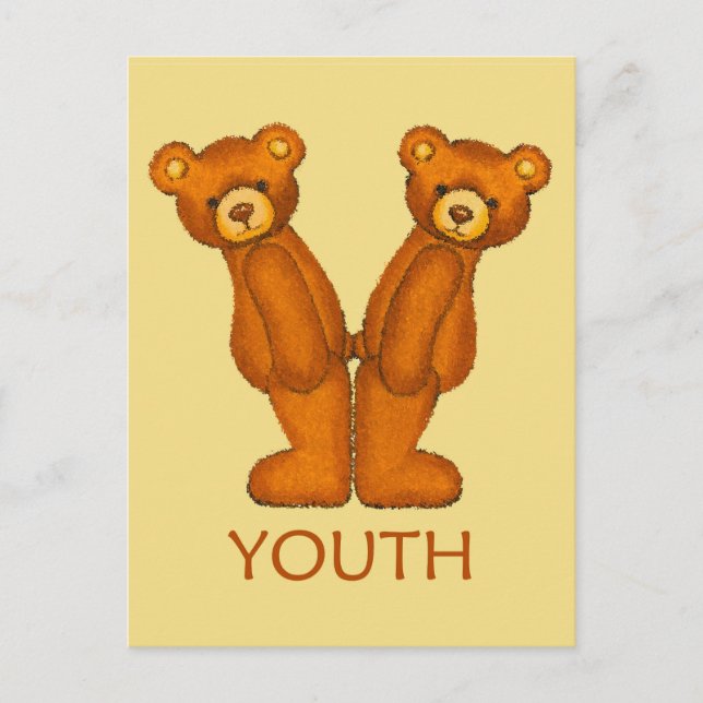 Bible Bears ~ Youth Scripture ~ Flashcard Postcard (Front)
