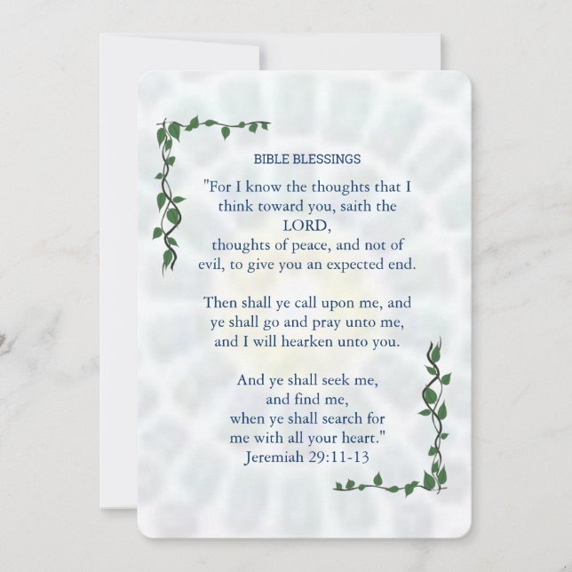 BIBLE BLESSINGS Jeremiah 29 Promise Card (Front)