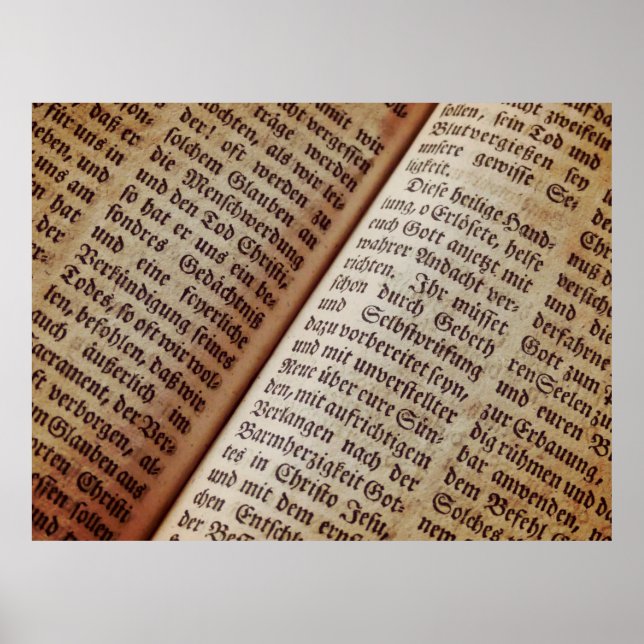 Bible book page writing texture poster (Front)