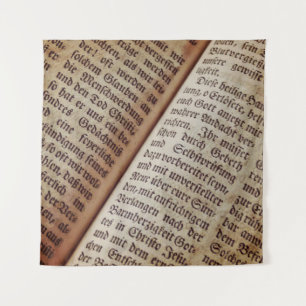 Bible book page writing texture tapestry