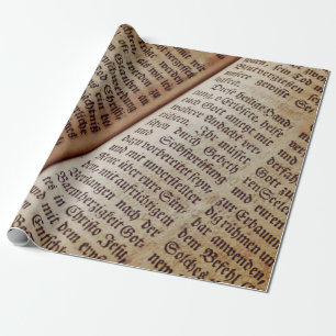 Bible book page writing texture wrapping paper