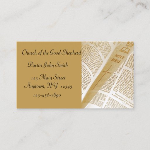 Customizable Bible Business Card