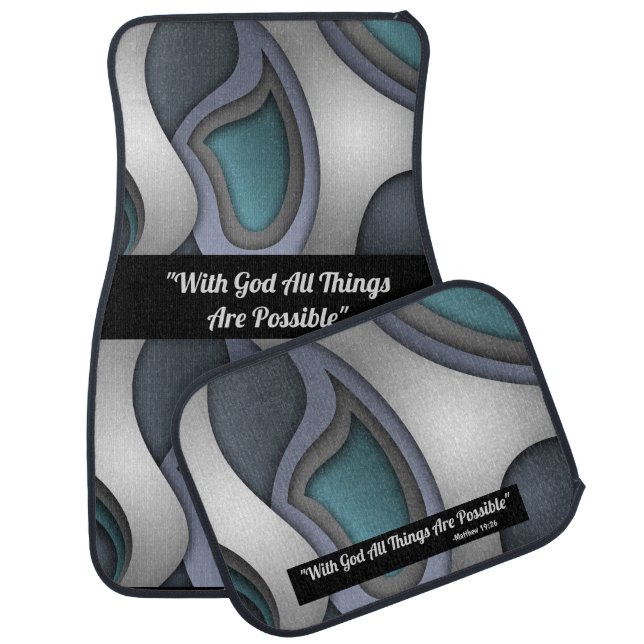 Bible Car Mats With God all things are possible (Set)