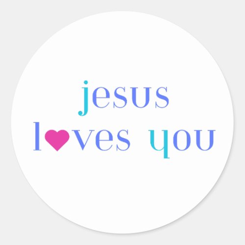 Bible Christian gift idea _ Jesus loves you Classic Round Sticker