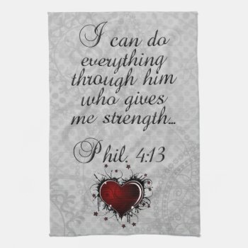 Bible Christian Verse Philippians 4:13 Towel by Christian_Soldier at Zazzle