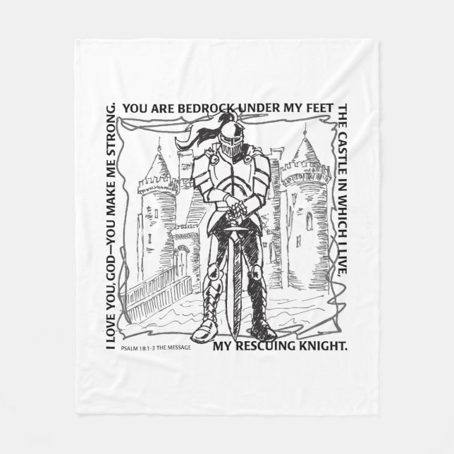 BIBLE CINDERELLA BEDROCK, CASTLE, RESCUING KNIGHT  FLEECE BLANKET (Front)