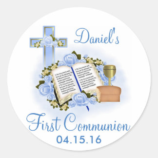 Bible Cross First Communion Stickers Envelope Seal