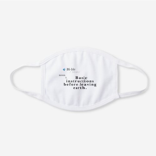 Bible Definition Face Diaper White Cotton Face Mask