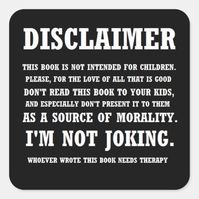 Bible Disclaimer Sticker (Front)