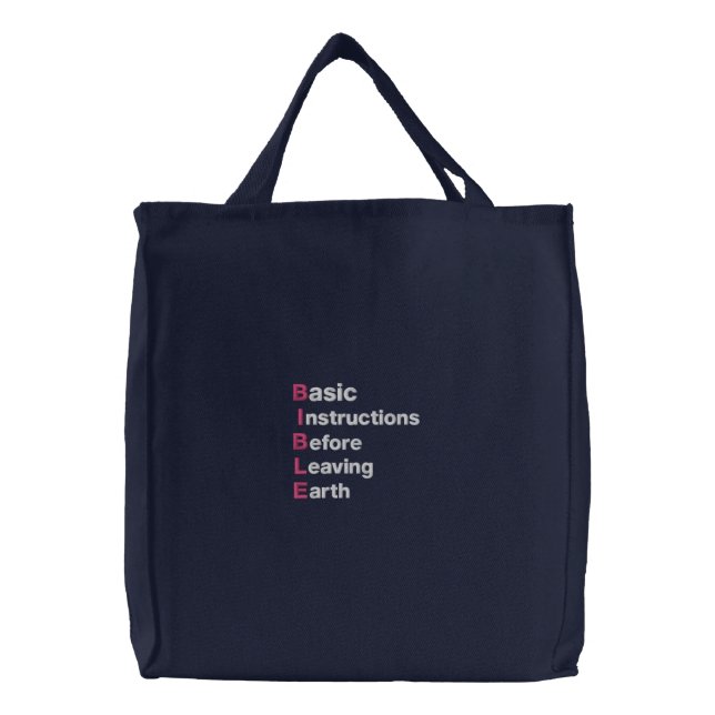 BIBLE EMBROIDERED TOTE BAG (Front)