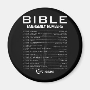 Bible Emergency Hotline Numbers - Cool Christian Magnet