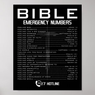 Bible Emergency Hotline Numbers - Cool Christian Poster
