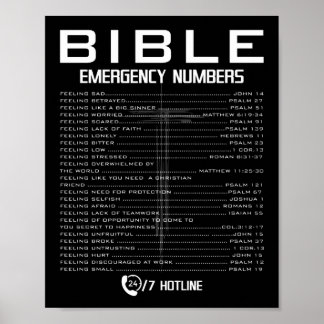 Bible Emergency Hotline Numbers - Cool Christian Poster