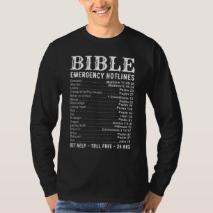 Bible Emergency Hotline Numbers Cool Christian T-Shirt