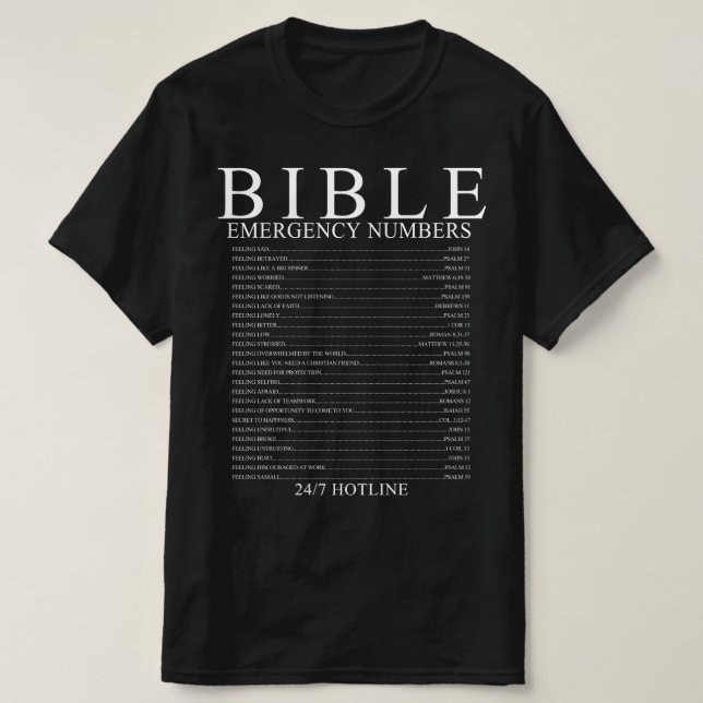 Bible Emergency Hotline Numbers Shirt, Bible Verse T-Shirt (Design Front)