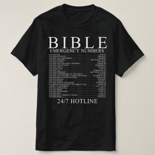 Bible Emergency Hotline Numbers T_Shirt