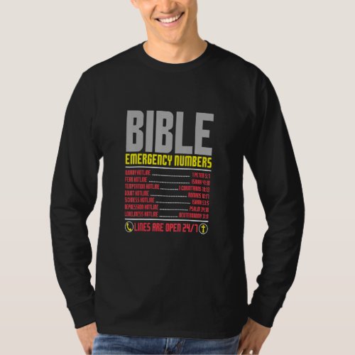 Bible Emergency Numbers  Funny Christian Bible  J T_Shirt