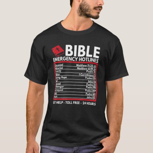 Bible Emergency Numbers  Funny Christian Bible  J T_Shirt