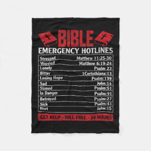 Bible Emergency Numbers Funny God Christian Jesus Fleece Blanket