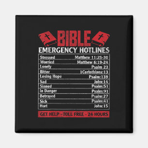 Bible Emergency Numbers Funny God Christian Jesus  Magnet