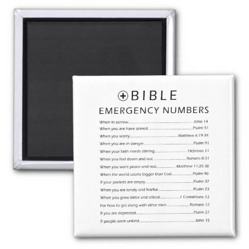 Bible Emergency Numbers Magnet