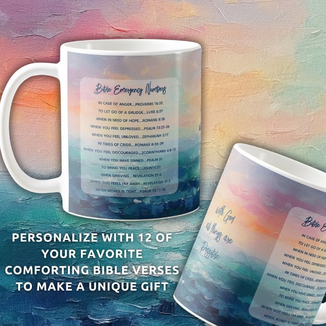 Bible Emergency Verses Personalized Christian  Coffee Mug (Creator Uploaded)