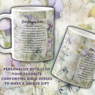 Bible Emergency Verses Personalized Floral Coffee Mug