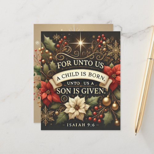Bible For Unto Us A Child Is Born Scrapbook Paper