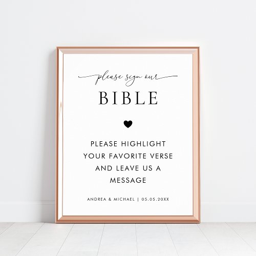 Bible Guestbook Bride Groom Prayers Wedding Sign