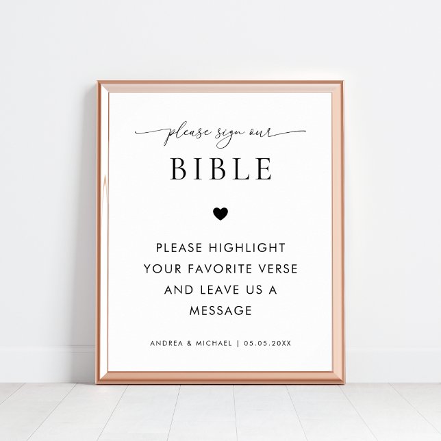 Bible Guestbook Bride Groom Prayers Wedding Sign (Creator Uploaded)