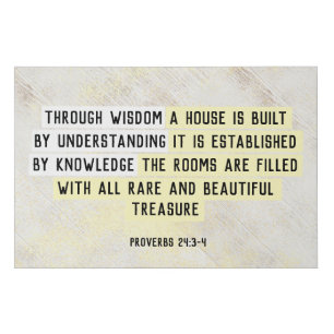 Bible House Prosperity Blessing Verse Faux Canvas Print