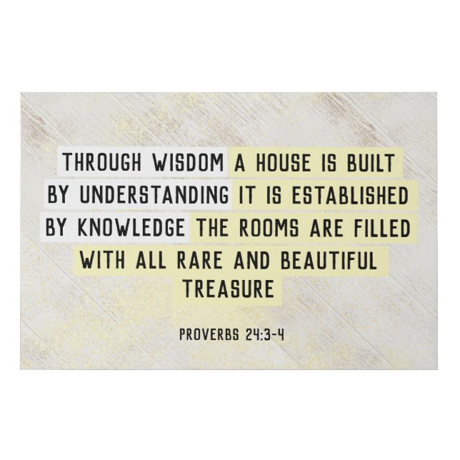 Bible House Prosperity Blessing Verse Faux Canvas Print (Front)