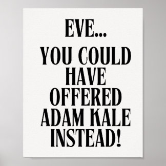 Bible Humor Adam and Eve Poster