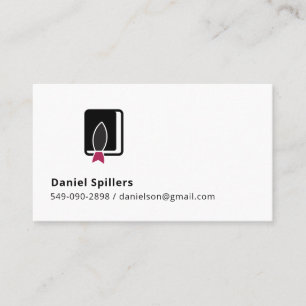 Bible & Ichthys Logo   Christian Book Faith Symbol Business Card