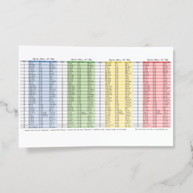 Bible in 40 Weeks Bookmark (affordable) Brochure (Inside)