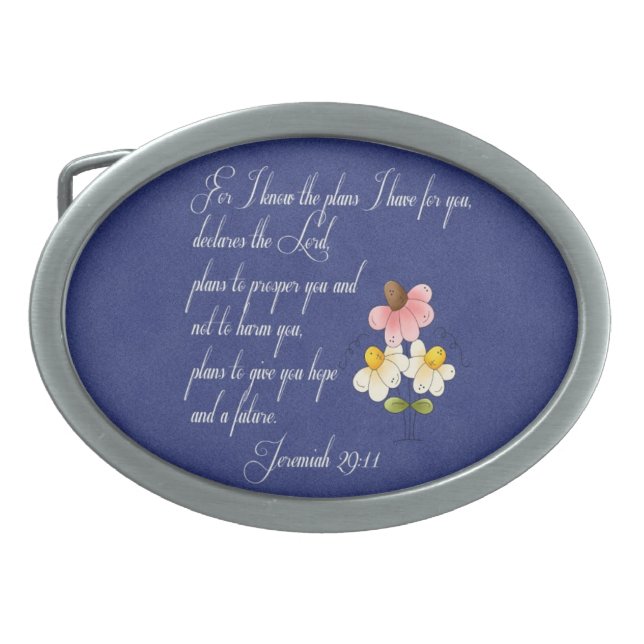 Bible Inspirational Verse  Jeremiah 29:11 Belt Buckle (Front)