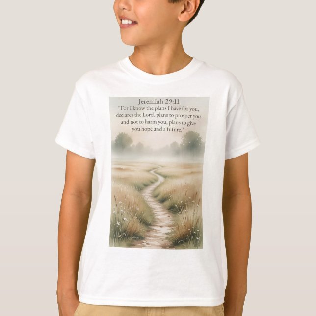Bible Jeremiah 29:11 Christian Kid's Tee Shirt (Front)