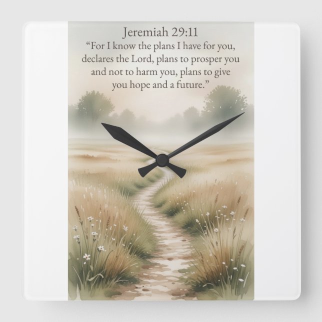 Bible Jeremiah 29:11 Christian Wall Clock (Front)