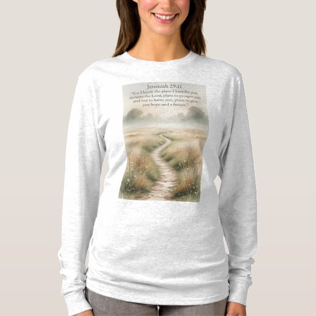 Bible Jeremiah 29:11 Long Sleeve Women's Tee Shirt (Front)