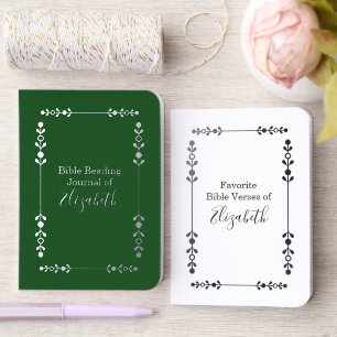 Bible Journal Custom Name Silver Foil Notebook Set