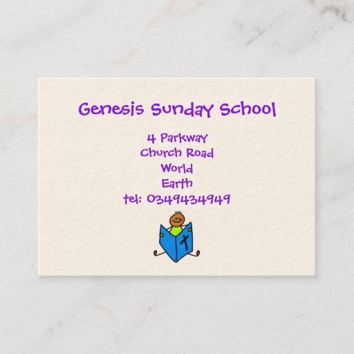 Customizable Bible Kid Business Cards