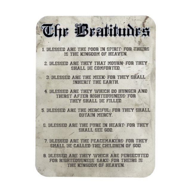 Bible Matthew 5 Beatitudes Sermon on the Mount Magnet (Vertical)
