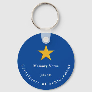 Bible Memory Verse Achievement Reward Award Keychain