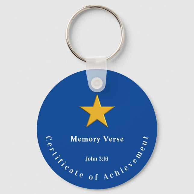 Bible Memory Verse Achievement Reward Award  Keychain (Front)