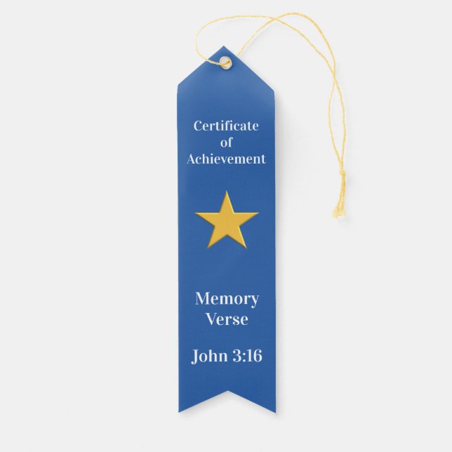 Bible Memory Verse Achievement Reward Award Ribbon (Front)
