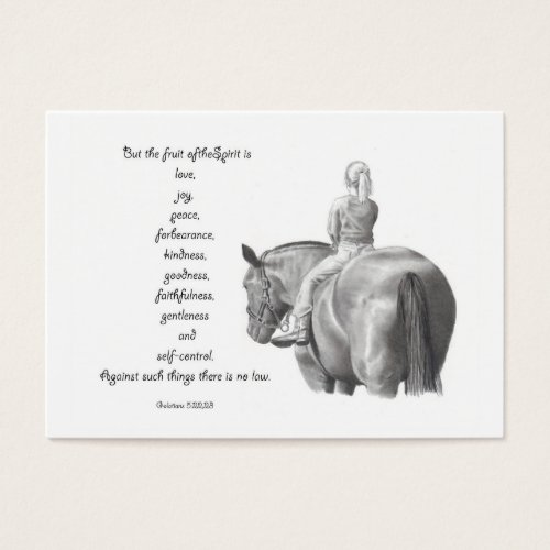 BIBLE MINI CARD: Horse: FRUIT OF SPIRIT: Drawing Business Cards