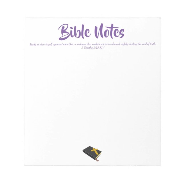 Bible Notes Notepad - Purple  (Front)