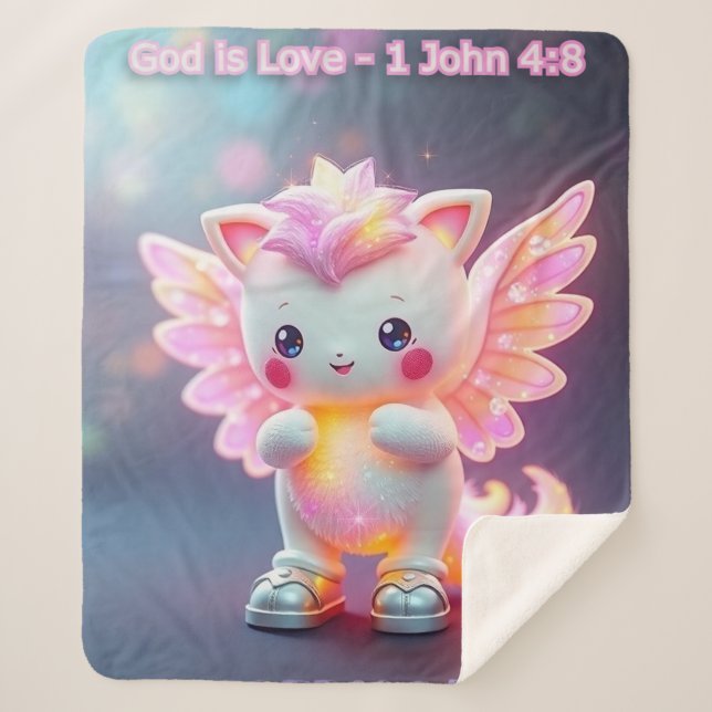 Bible Pals #1 - Nini - God is Love 1 John 4:8 Sherpa Blanket (Front)