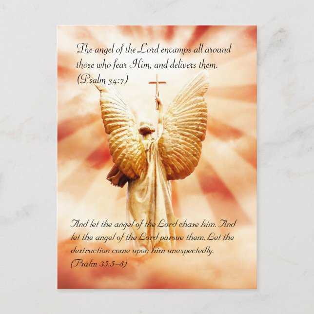 Bible passage, angel of the Lord Postcard (Front)